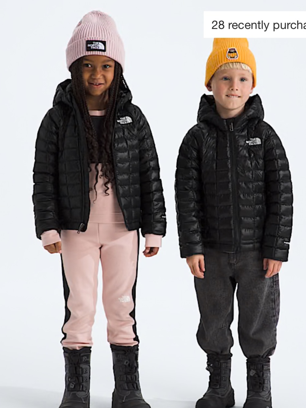 The North Face Boy’s Black Thermoball Quilted Puffer Jacket size 7 Reversible